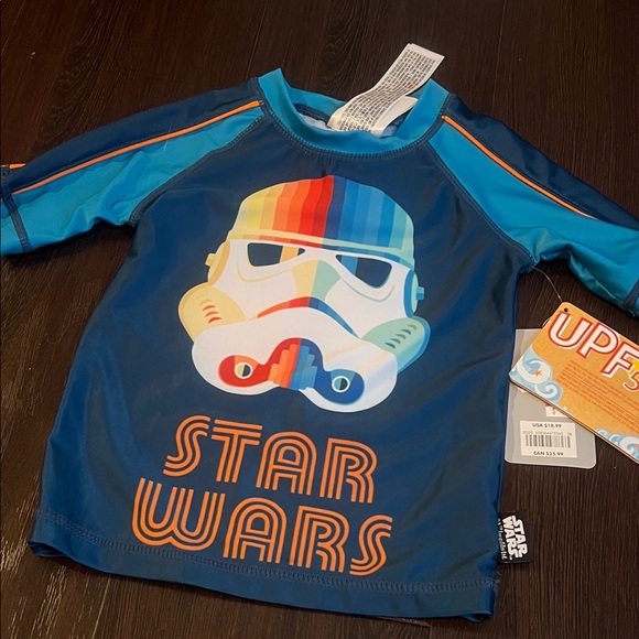 Star Wars Kids Rashguard - Blue and Orange NWT - Picture 1 of 7